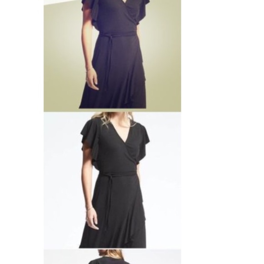 Banana Republic flutter sleeve wrap dress, small